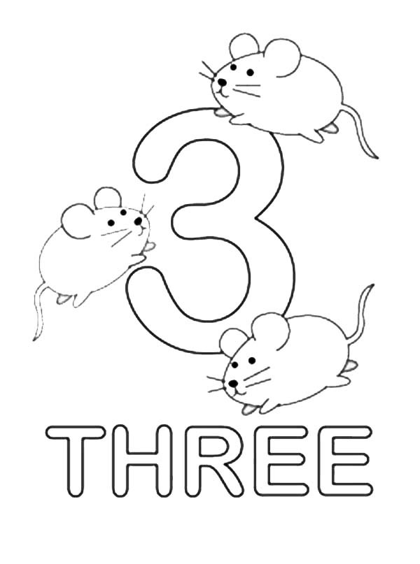 Number Three 18 Cool Coloring Page