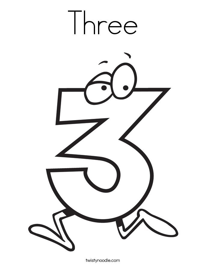 Cool Number Three 21 Coloring Page