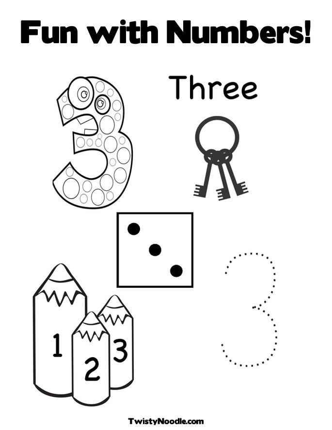 Number Three 23 For Kids Coloring Page