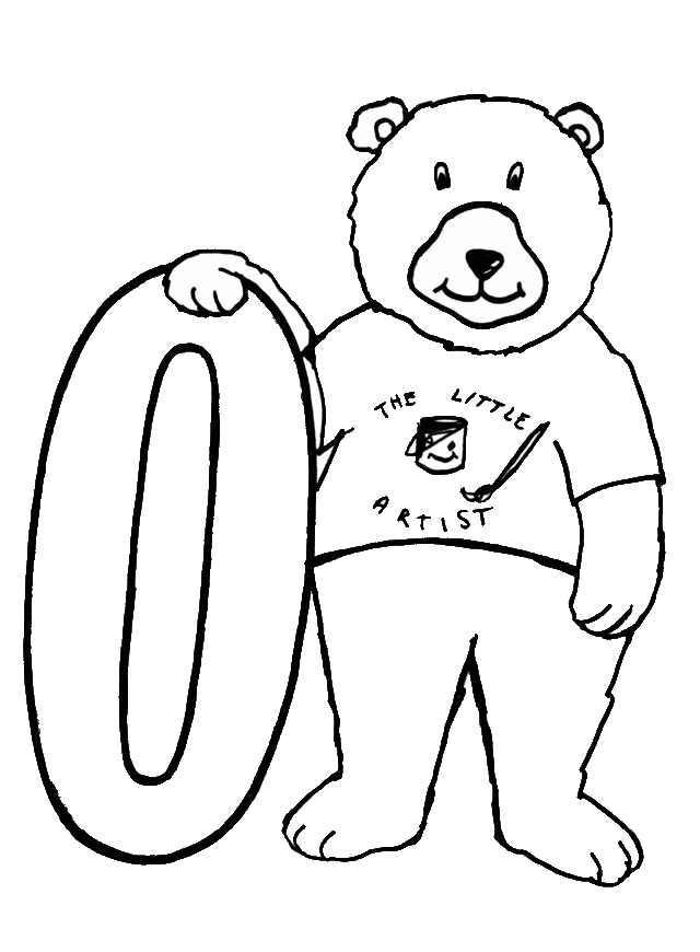 Cool Number Zero 1 Coloring Page
