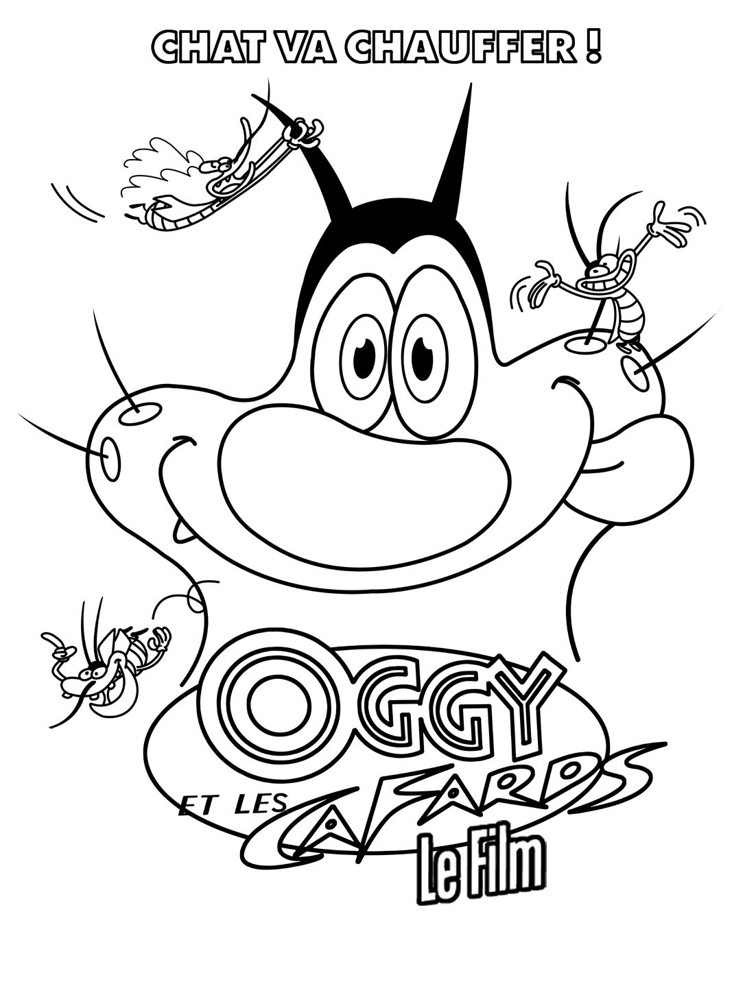 Oggy And The Cockroaches 13 For Kids Coloring Page