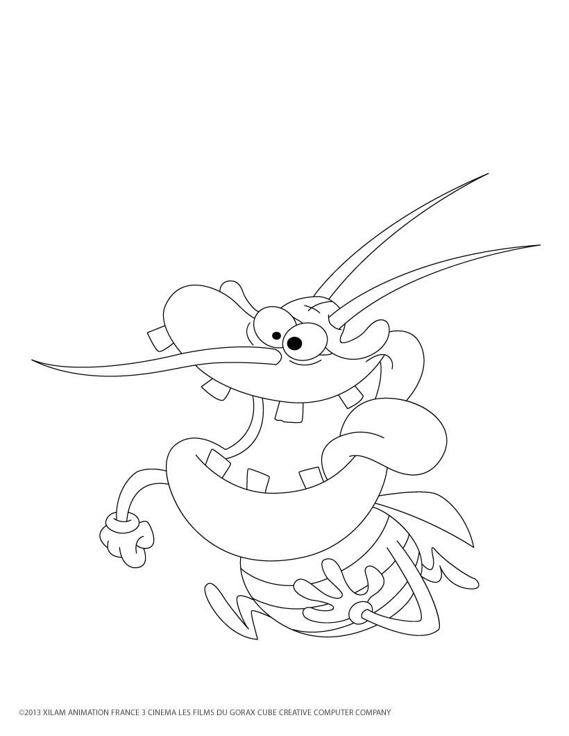 Oggy And The Cockroaches 22 Cool Coloring Page