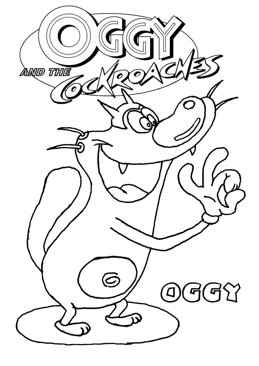 Cool Oggy And The Cockroaches 3 Coloring Page