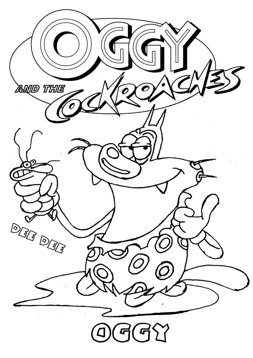Oggy And The Cockroaches 4 Cool Coloring Page