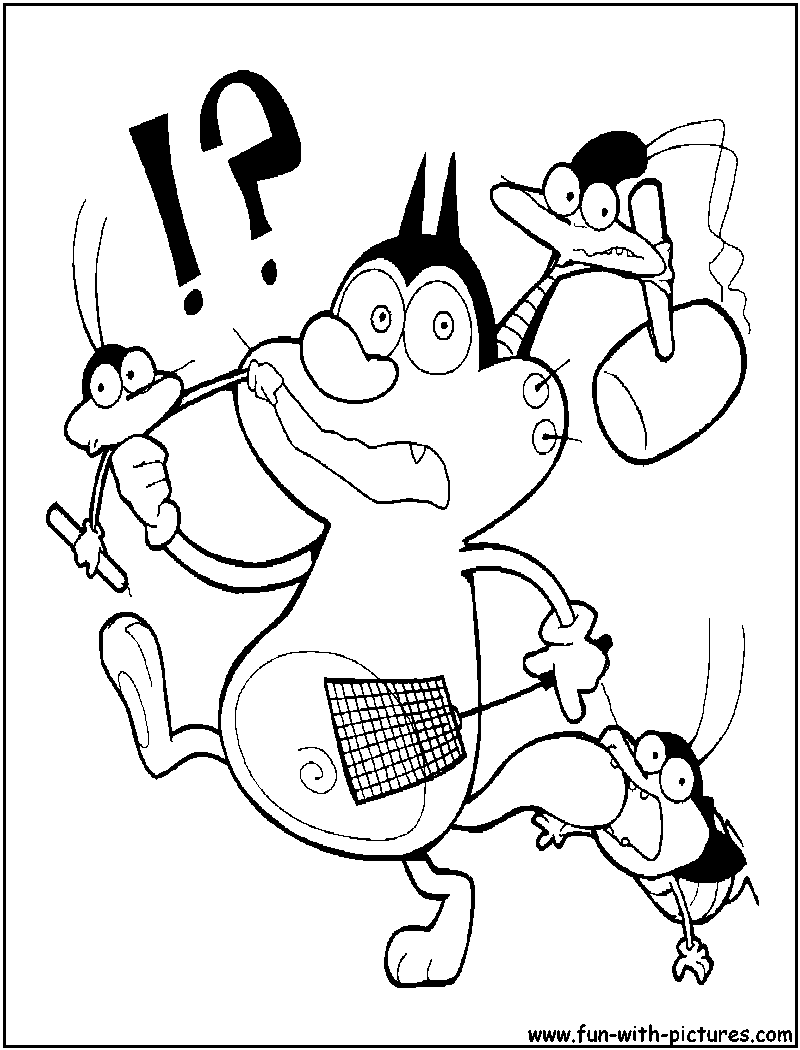 Cool Oggy And The Cockroaches 7 Coloring Page