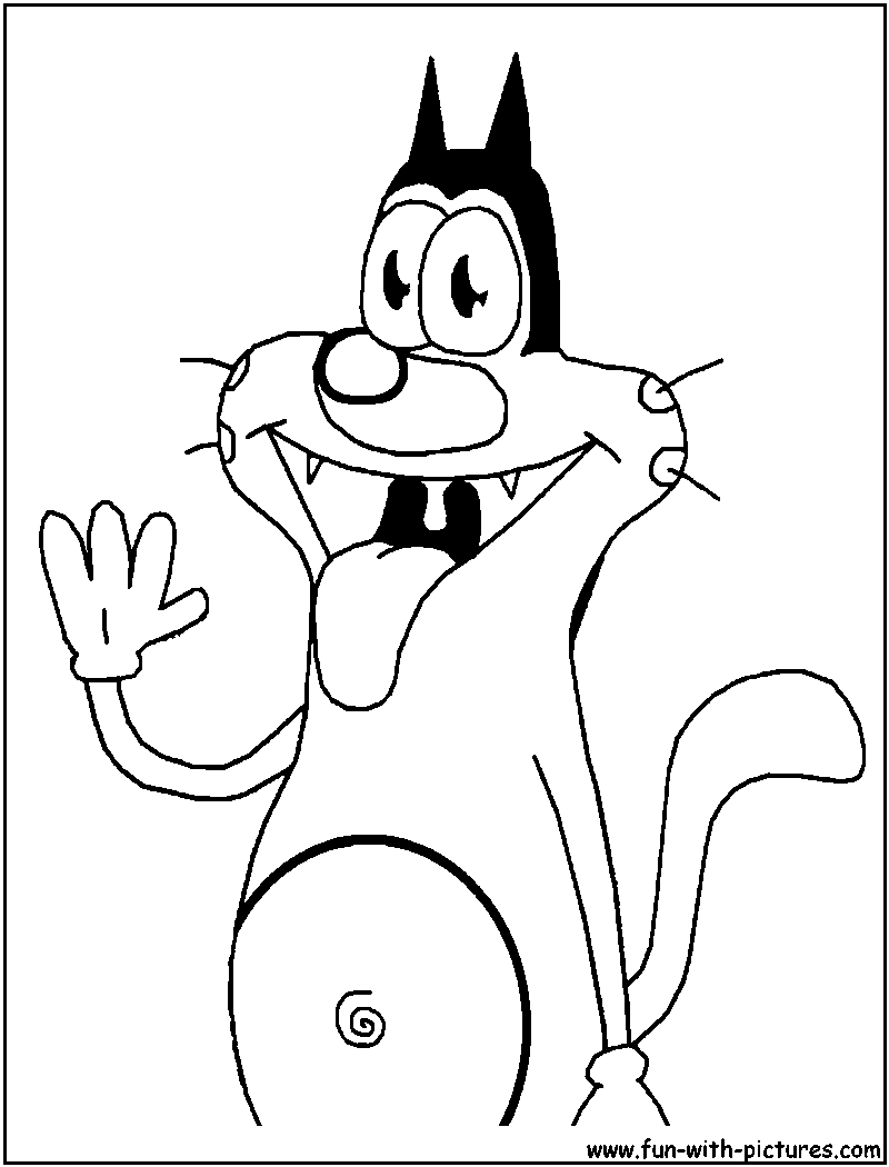 Oggy And The Cockroaches 9 For Kids Coloring Page