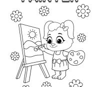 Painter And Flowers For Kids