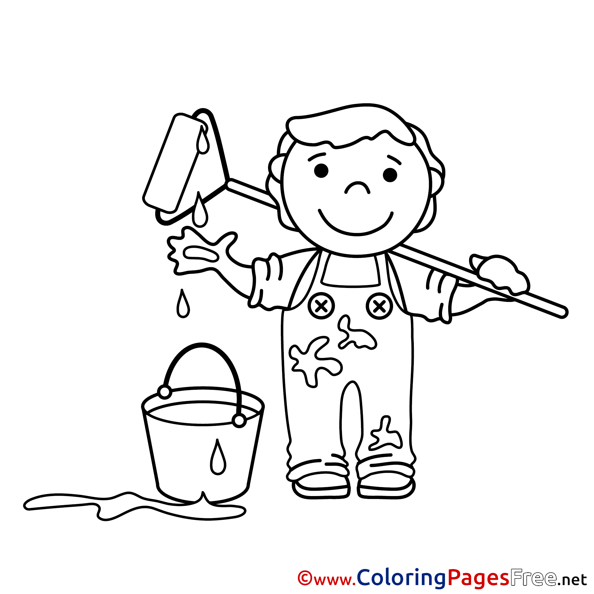 Cool Free Printable Painter For Kids Coloring Page