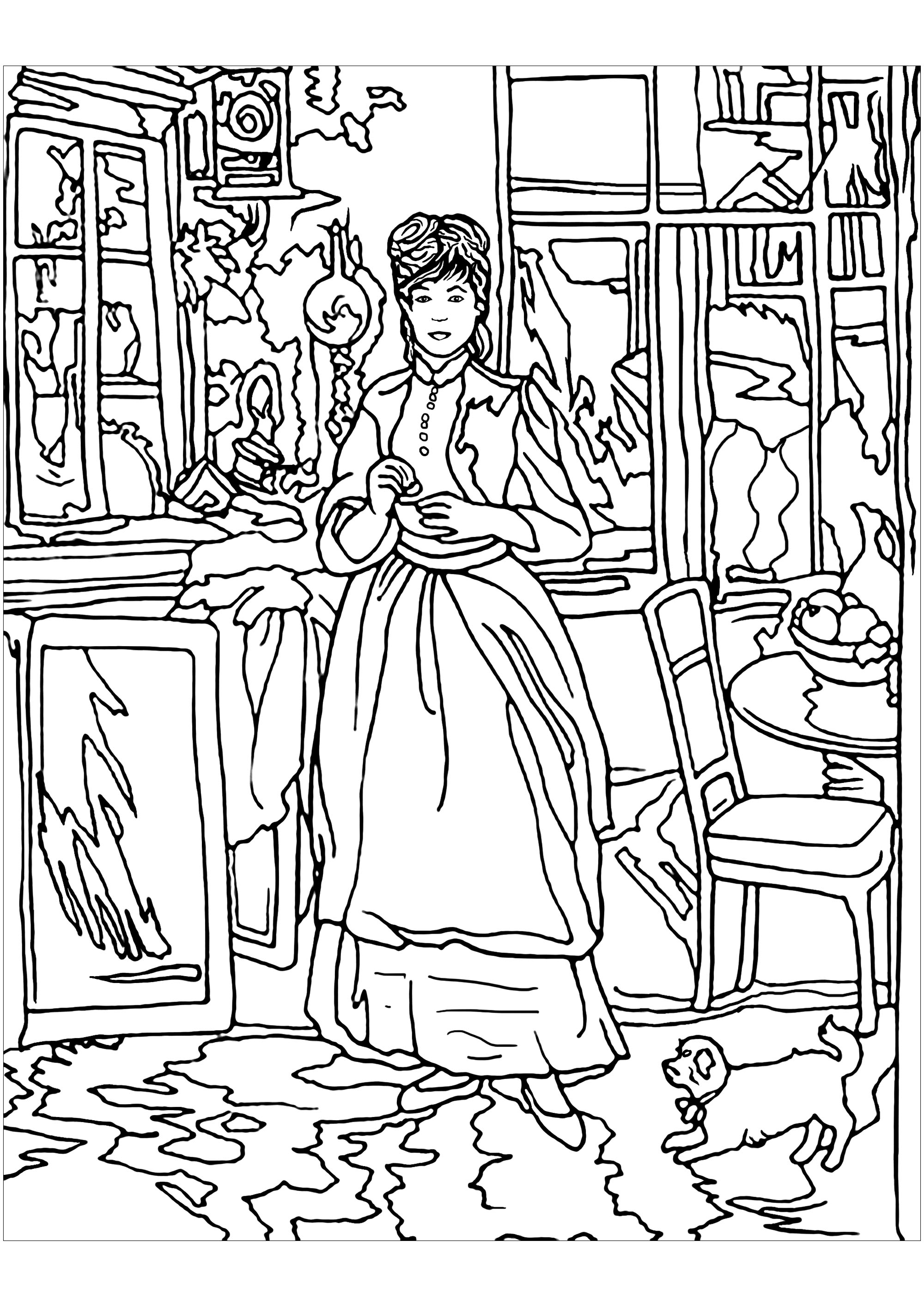 Princess Is Painter For Kids Coloring Page