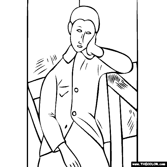 Cool Painter Is Thinking Coloring Page