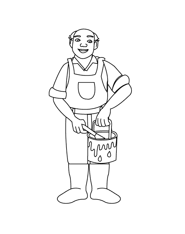 Painter Is A Man Cool Coloring Page
