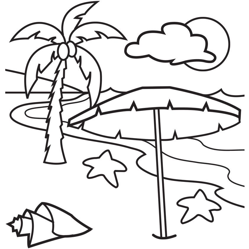 Palm Tree 10 For Kids Coloring Page