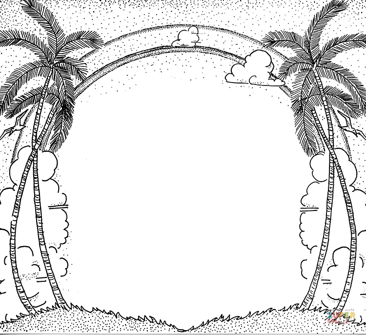 Palm Tree 22 For Kids Coloring Page