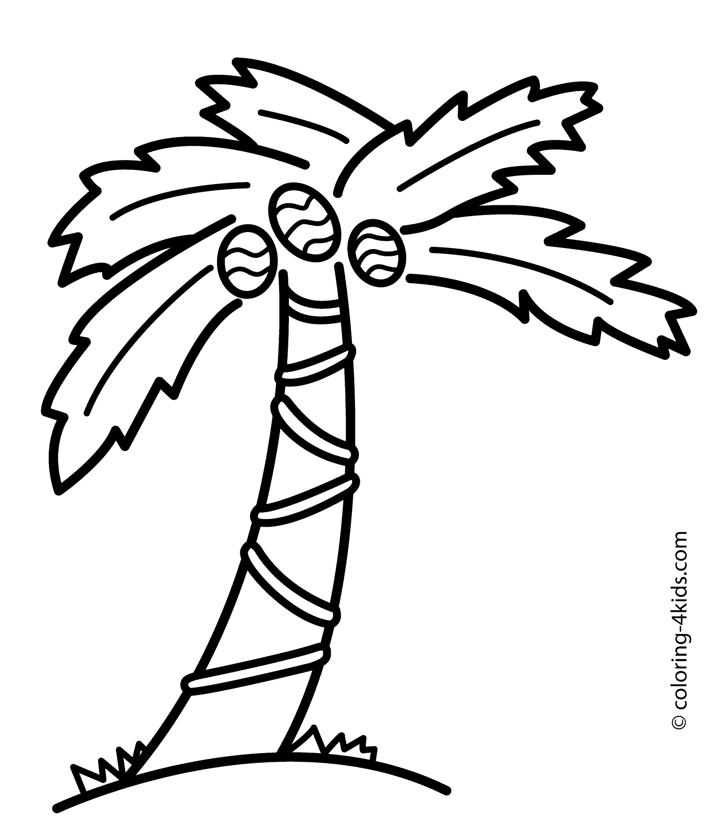 Cool Palm Tree 4 Coloring Page