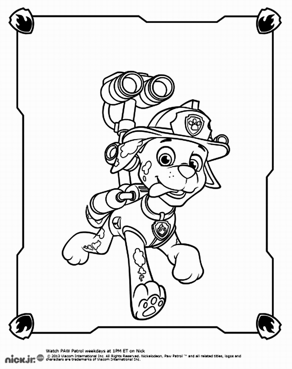 Paw Patrol 18 For Kids Coloring Page
