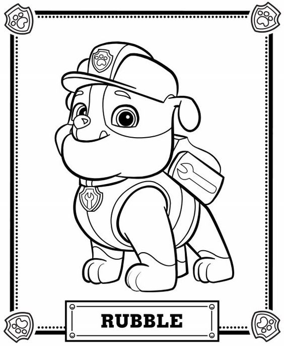 Paw Patrol 4 Cool Coloring Page