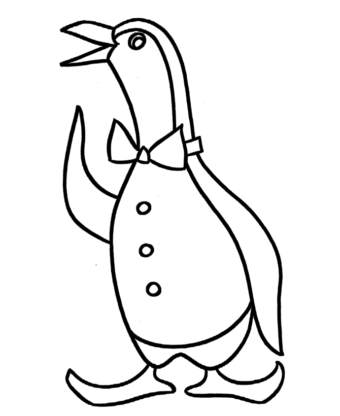 Cool Penguin 1 Coloring Page