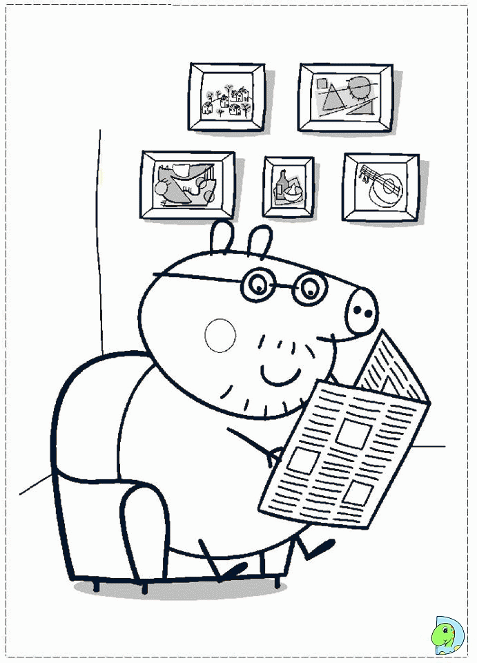 Peppa Pig Searching Cool Coloring Page