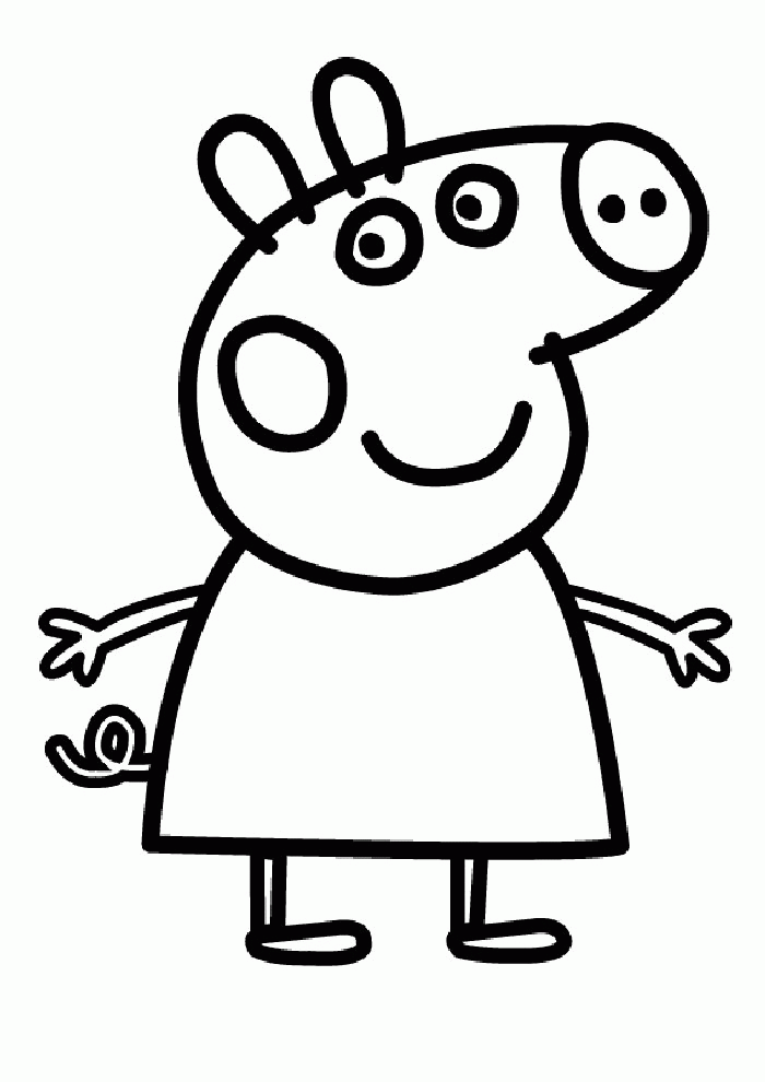 Peppa Pig Waiting Cool Coloring Page