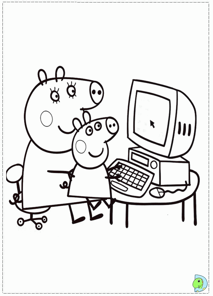 Peppa Pig With Joys For Kids Coloring Page