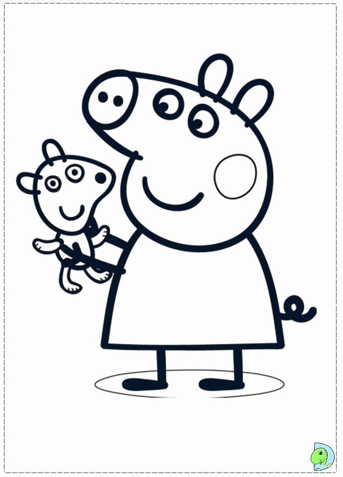 Baby And Dad Peppa Pig For Kids Coloring Page