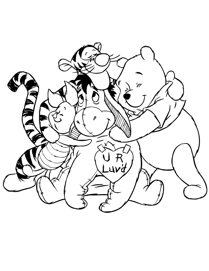 Pooh Bear And Friends 1 Cool Coloring Page