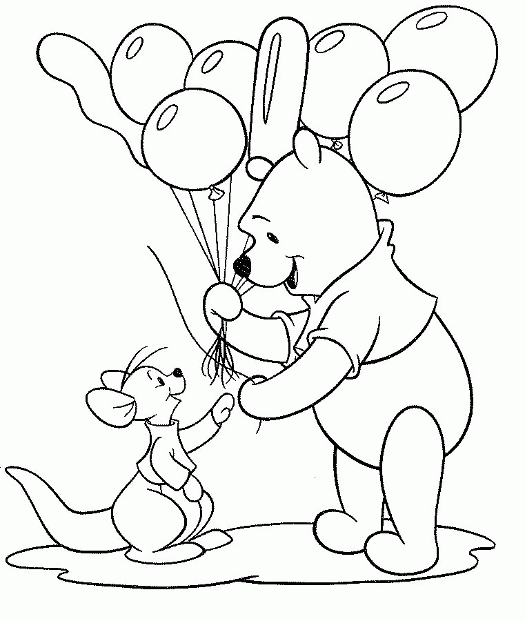 Cool Pooh Bear And Friends 12 Coloring Page