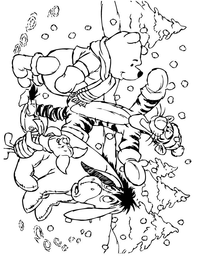 Pooh Bear And Friends 2 For Kids Coloring Page