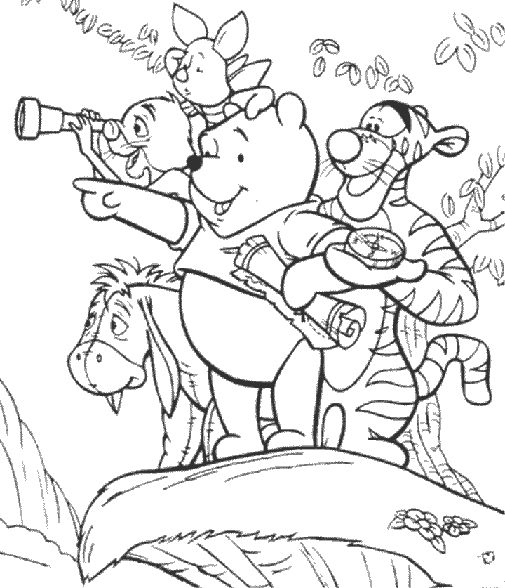 Pooh Bear And Friends 40 Cool Coloring Page