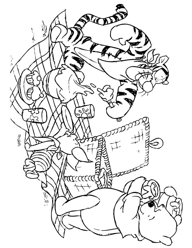 Pooh Bear And Friends 6 For Kids Coloring Page