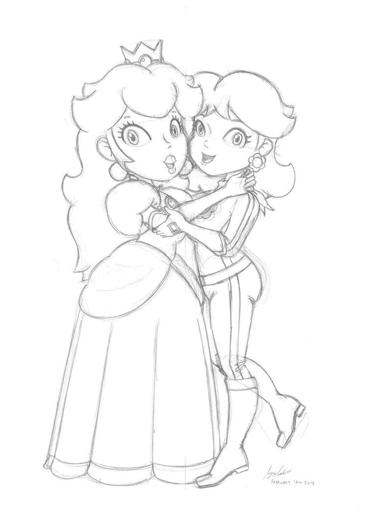 Princess Daisy And Peach 11 Cool Coloring Page