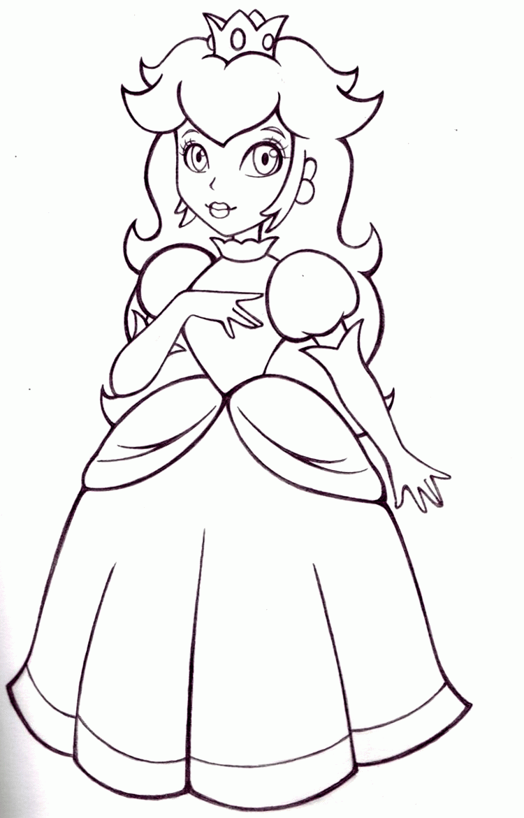 Princess Daisy And Peach 16 For Kids Coloring Page