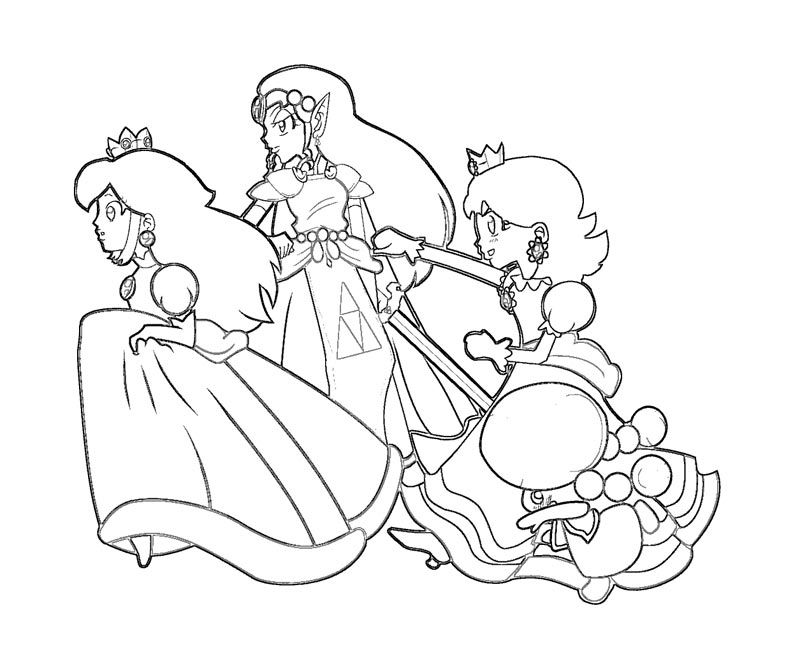 Cool Princess Daisy And Peach 2 Coloring Page