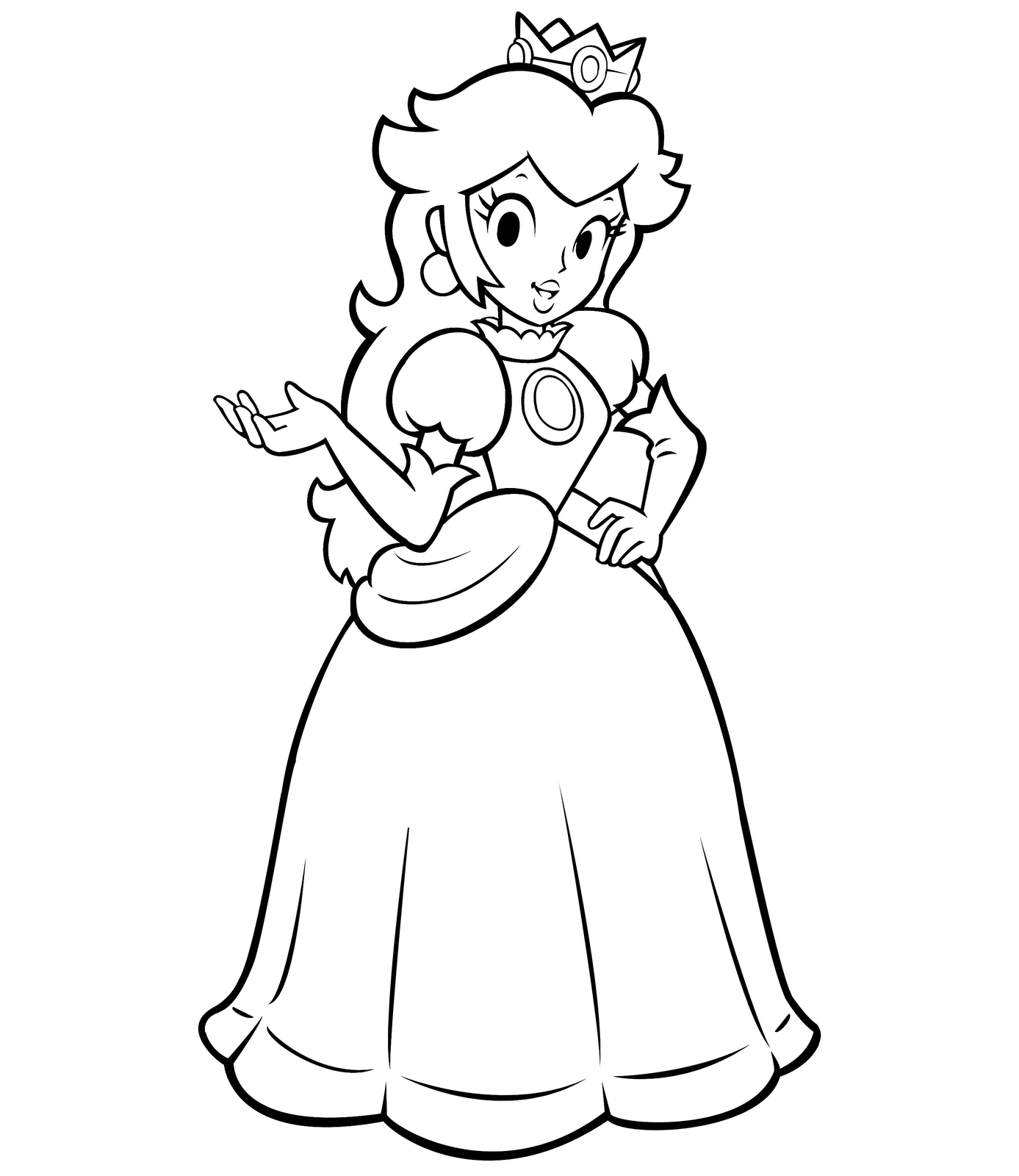 Princess Daisy And Peach 5 Cool Coloring Page