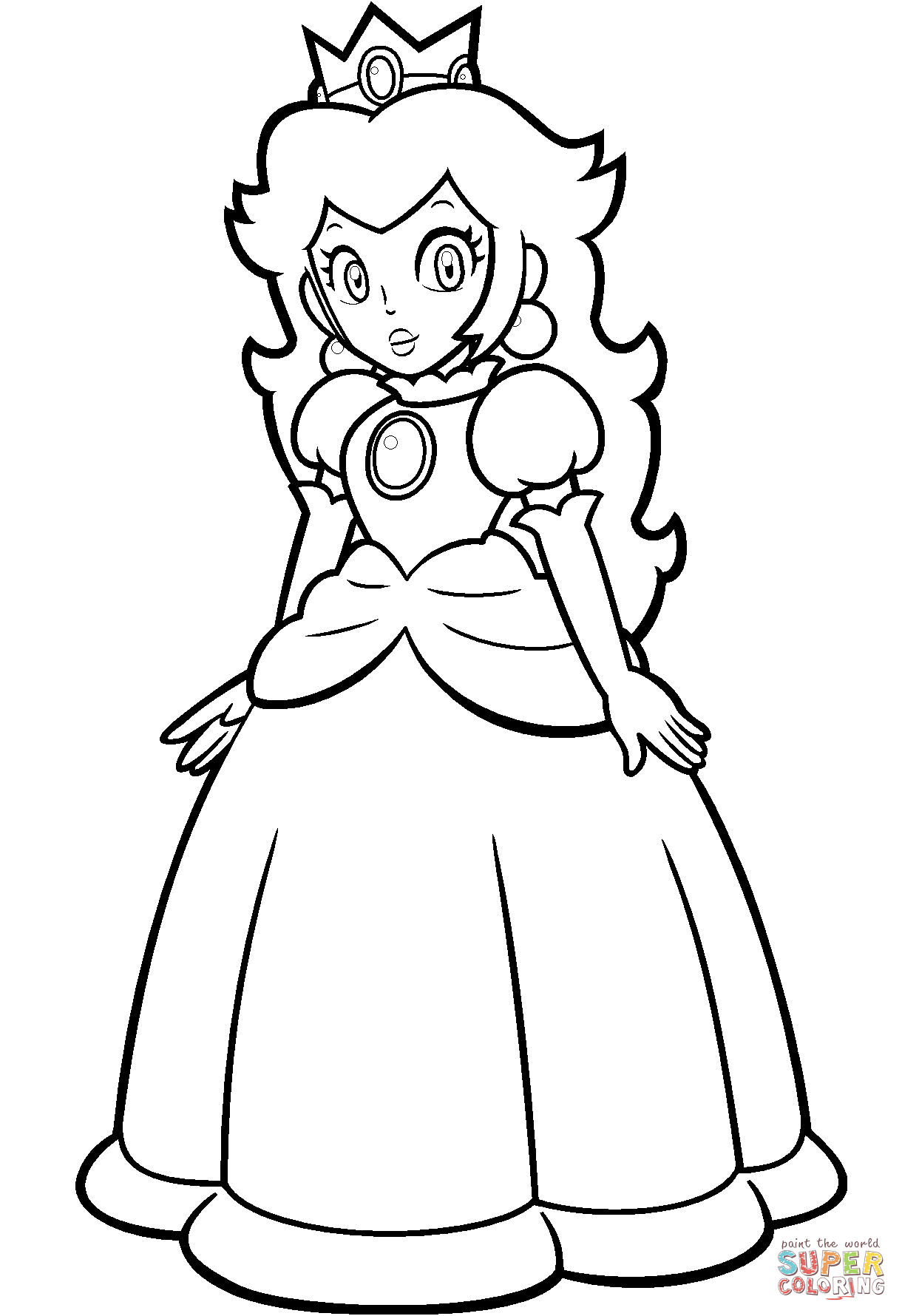 Princess Daisy And Peach 7 Cool Coloring Page