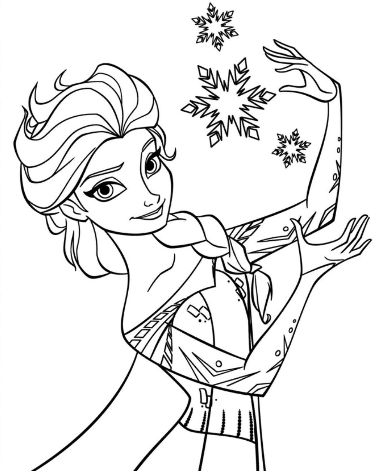 Princess Elsa 1 For Kids Coloring Page