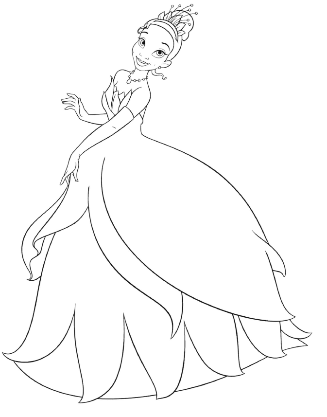 Princess Tiana 10 Cool Coloring Page