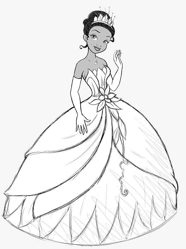 Princess Tiana 4 Cool Coloring Page