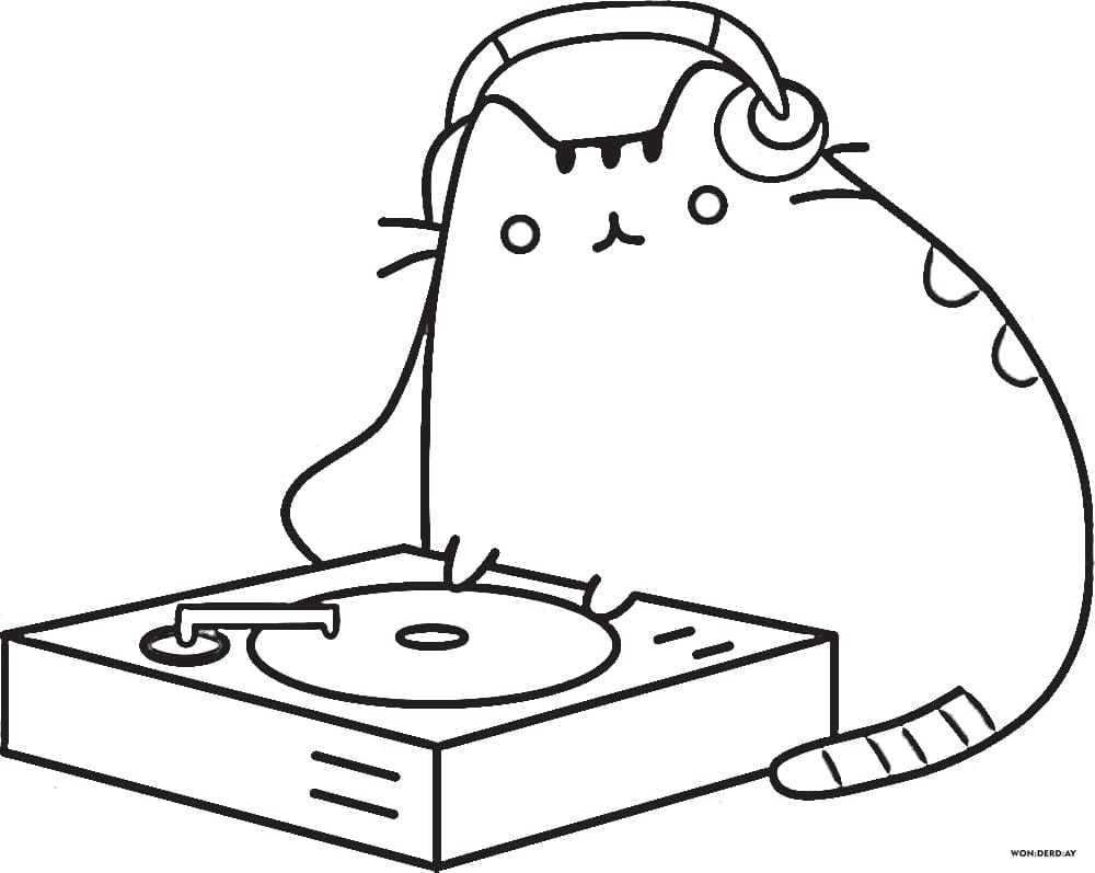 Cool Pusheen Cat 12 Coloring Page