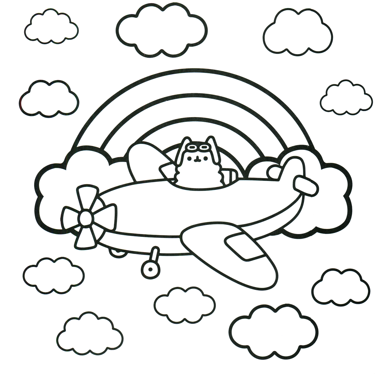 Pusheen Cat 14 For Kids Coloring Page