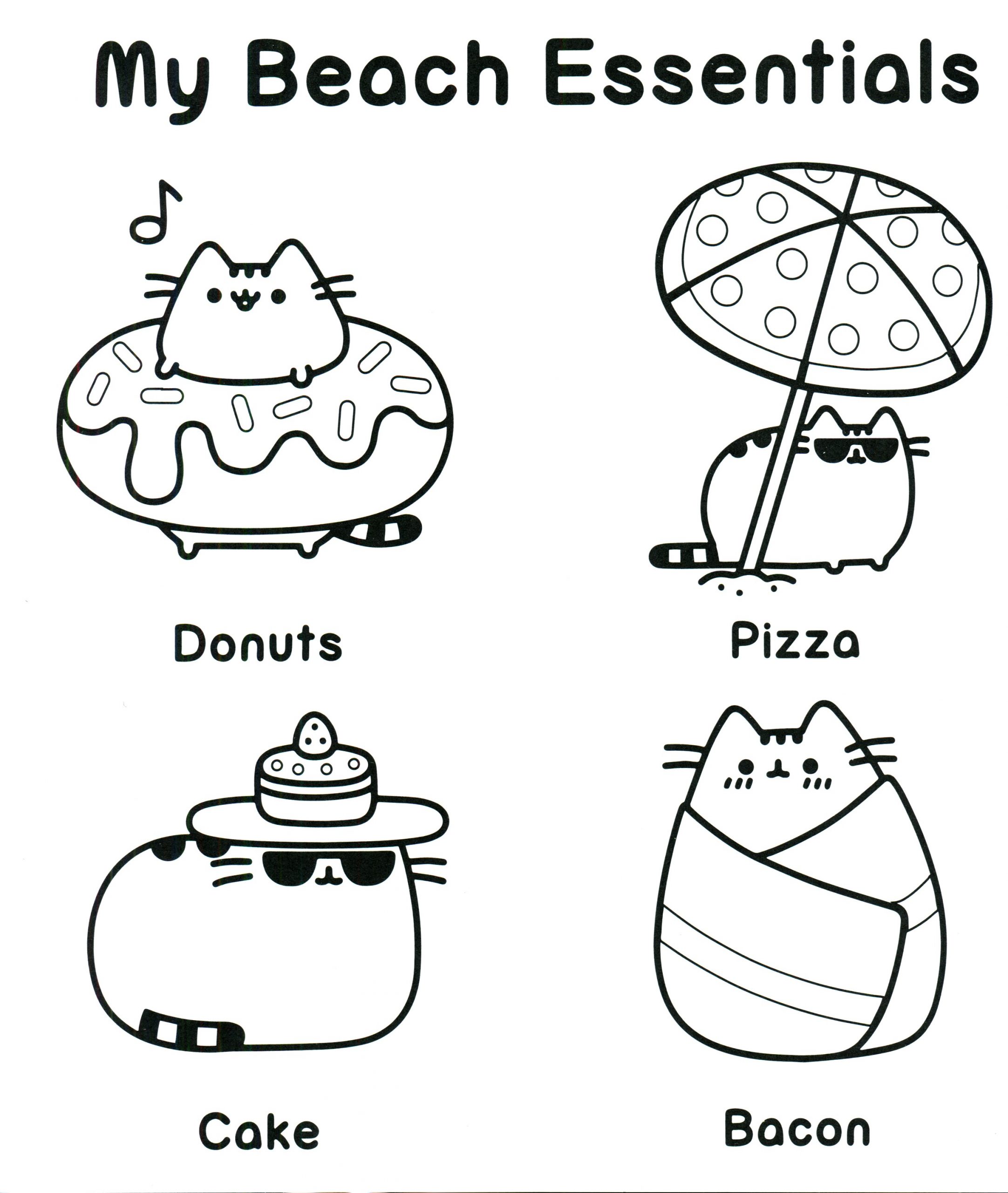 Cool Pusheen Cat 16 Coloring Page