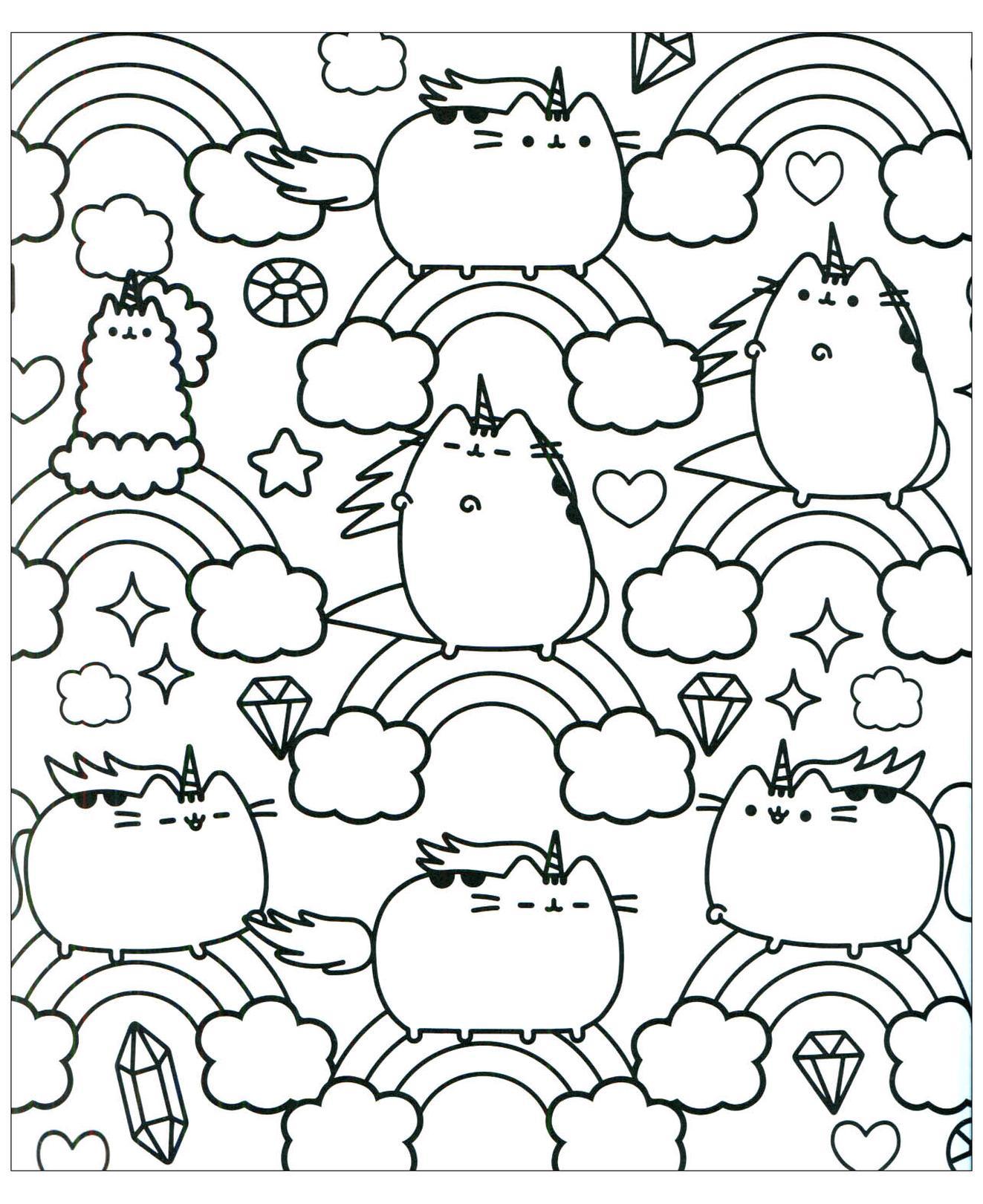 Pusheen Cat 22 For Kids Coloring Page