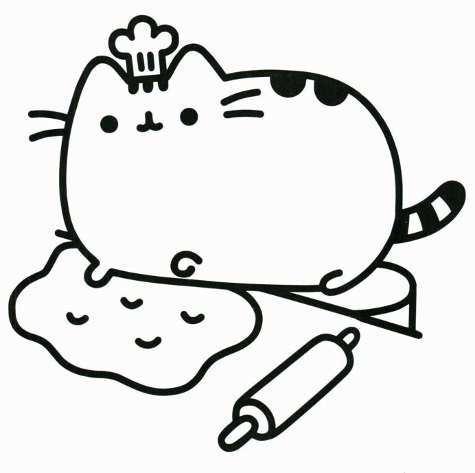 Big Pusheen Cat Cool Coloring Page