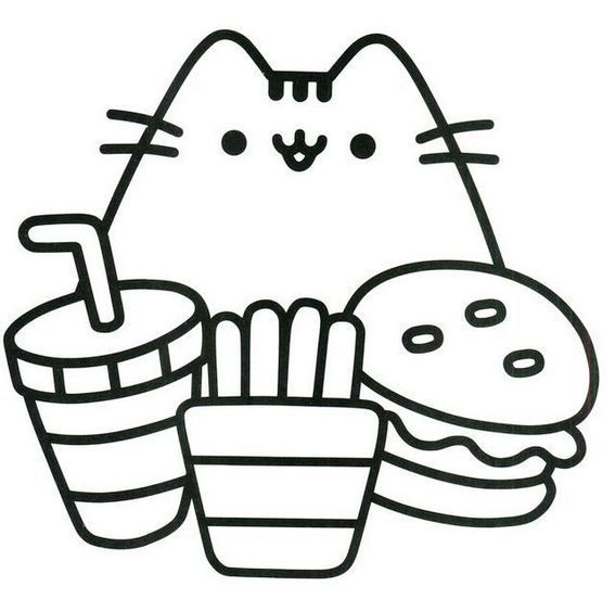 Pusheen Cat 3 Cool Coloring Page