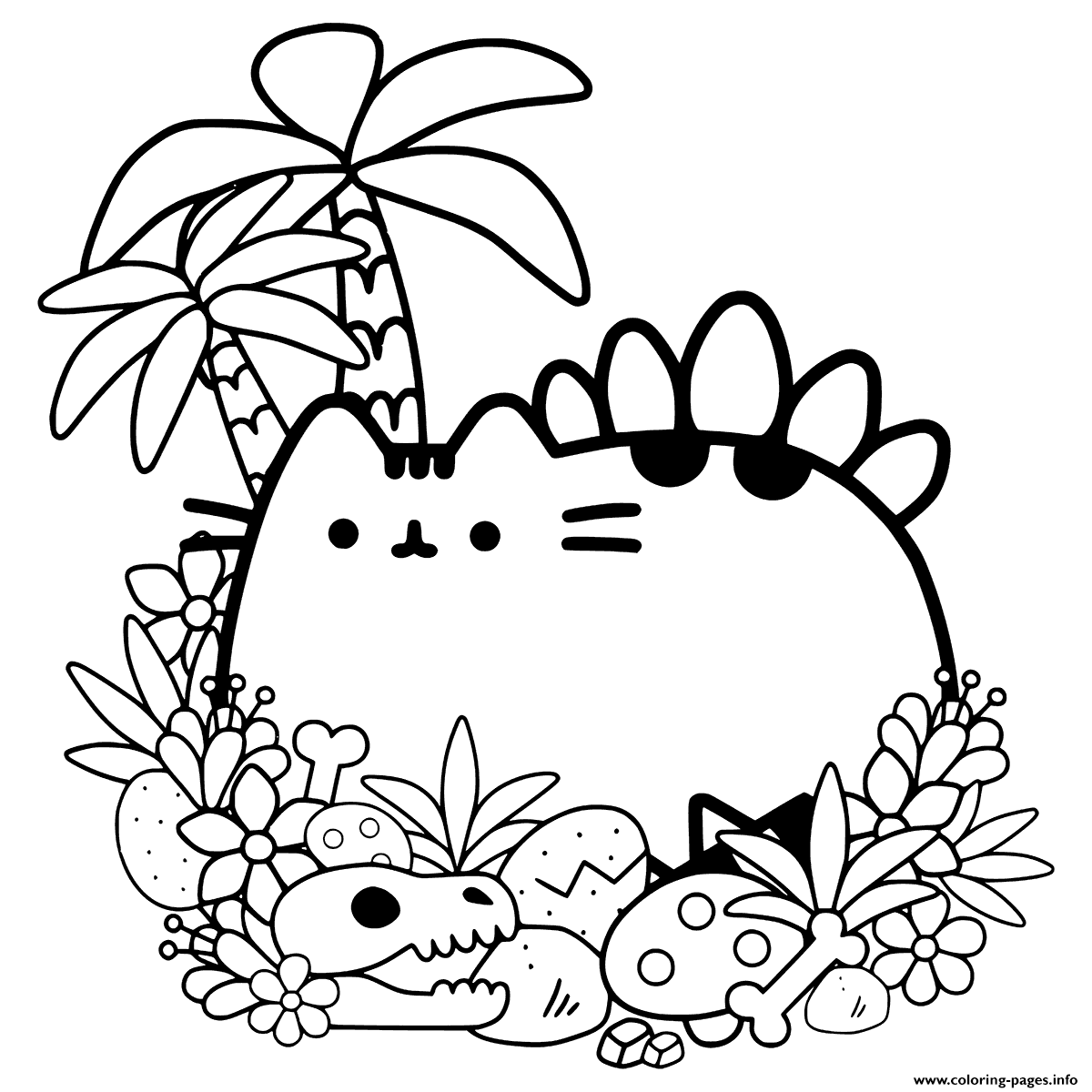 Pusheen Cat 6 For Kids Coloring Page