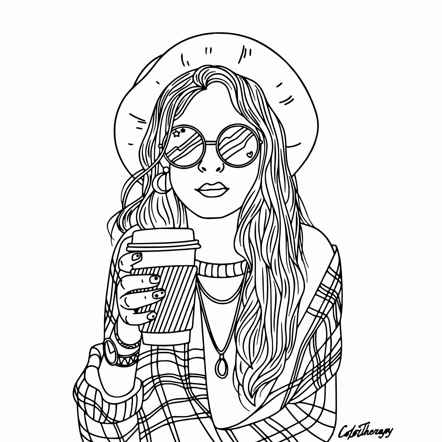Cool Realistic People 5 Coloring Page