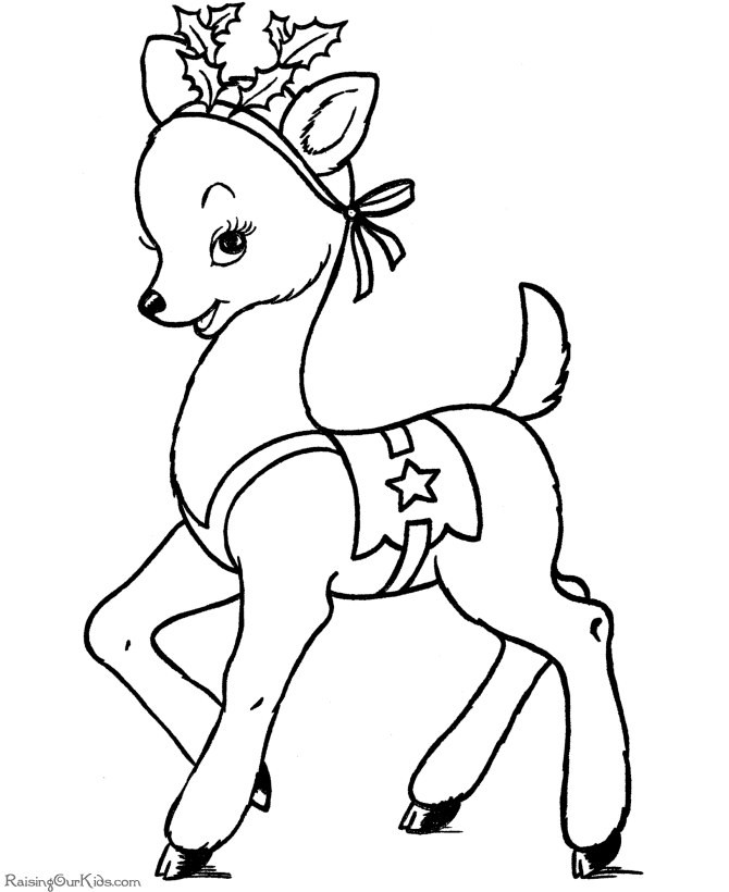 Reindeer 2 For Kids Coloring Page