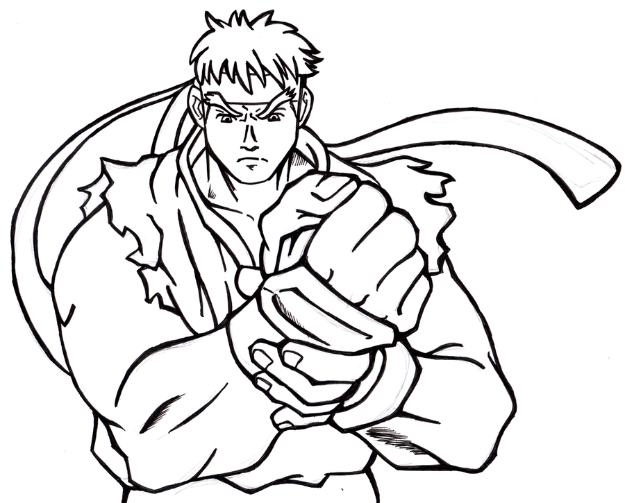 Cool Ryu 5 Coloring Page