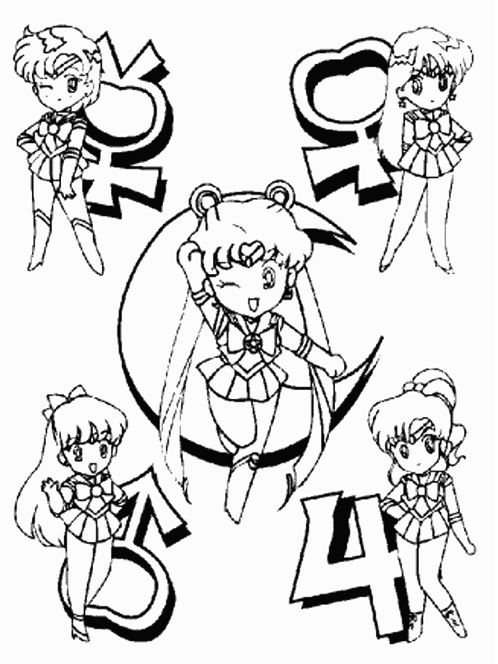 Sailor Moon 12 For Kids Coloring Page