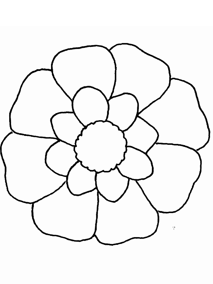 Simple Flower 3 For Kids Coloring Page